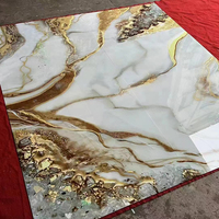 Feuille uv en marbre de haute brillance 1220x2440mm, rouleau de PVC pour décoration de la maison