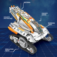 Reobrix 99001 MOC Mars Perseverance Rover, Coche de Exploración Espacial, Bloques de Construcción de Plástico RC, Juego de Ladrillos Coleccionables del Universo