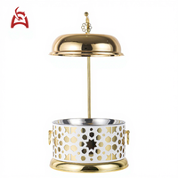 8L Edelstahl Gold-Weiß Buffet-Wärmer mit Deckel für Hotels und Restaurants – Speisenwärmer für Chafing Dishes