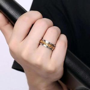 써지컬 스틸 펑크 회전 체인 남자 반지 - Product Image 2