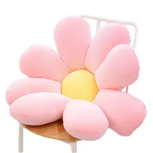 Sıcak satış fabrika doğrudan peluş oyuncak dekorasyon zemini papatya çiçek yastık 40*40CM çiçek şeklinde yastık