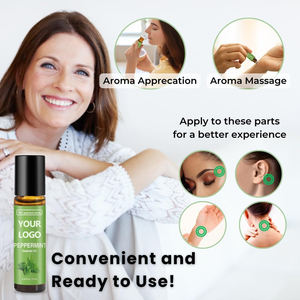 Huile essentielle de <span class=keywords><strong>menthe</strong></span> <span class=keywords><strong>poivrée</strong></span> Roll on-Huile essentielle de <span class=keywords><strong>menthe</strong></span> <span class=keywords><strong>poivrée</strong></span> pour les maux de tête Migraine-Rouleau de mélange de 10ml avec huile de <span class=keywords><strong>menthe</strong></span> - Product Image 2