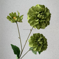 L-298 Vente en gros de fleurs artificielles Dahlia multi-têtes, chrysanthème en soie bleu, fleur artificielle à tige unique pour la décoration de mariage