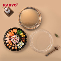 KARYO KY-321 Home Shop Supermarket untuk pergi kemasan makanan kotak Sushi mengambil Blister plastik bulat nampan Sushi dengan tutup