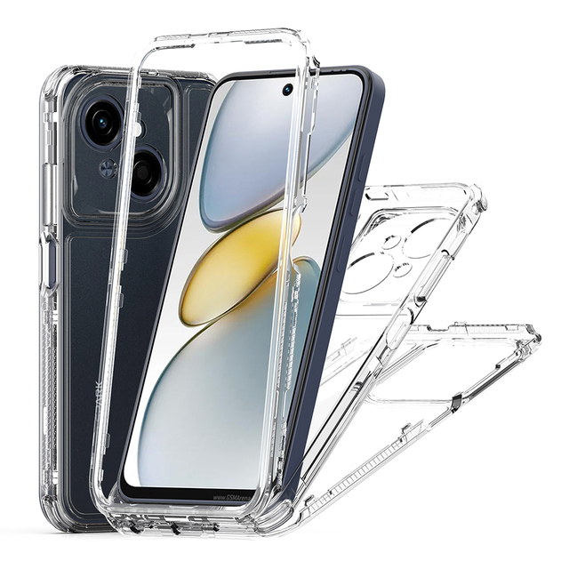 3-in-1 Magnetic Shockproof TPU+PC+Acrylic Clear Hard Anti-Fingerprint 360 Full Body Phone Case for Tecno Spark Go 1 3 GT 50 Pro