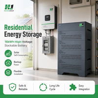 Bloc d'énergie haute tension 16 kWh, 8000 cycles, cellules 314 Ah, système de batterie LFP empilable, solutions de sauvegarde PV modulaire pour la maison, en gros