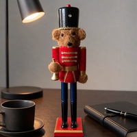Figurine soldat casse-noisette ours en peluche de 38 cm, décoration de Noël, cadeau de fêtes en gros, poupée de célébrité d'Internet