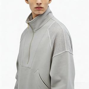 <span class=keywords><strong>2026</strong></span> 男士纯色休闲立领半拉链卫衣-尼龙/棉防皱透气 - Product Image 4