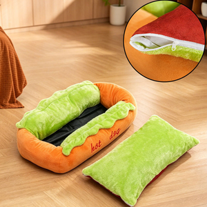 Hunde- & Katzenbett Niedliches Cartoon-Design Warme Abnehmbare Waschbare Haustiermatte Samt-Haustiermatte - Product Image 4