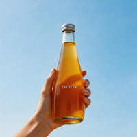 Bouteille en verre transparente pour boissons gazeuses, jus et eau gazeuse, 330 ml et 500 ml, ronde, en verre sodocalcique, vente en gros du fabricant