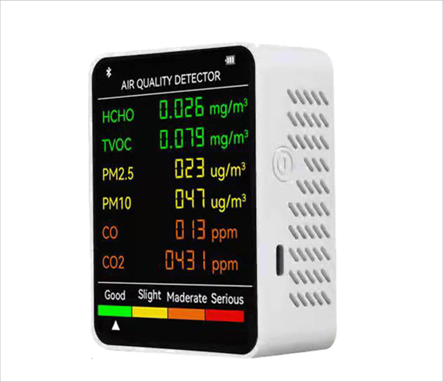 Environmental Sensors Digital Air Quality Detector with CO2 HCHO TVOC AQI PM2.5/10 Temp & Humidity (OEM)