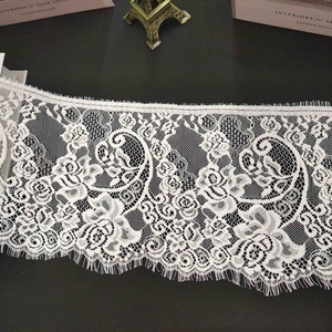 ERKOUMI Premium 17CM <span class=keywords><strong>Dentelle</strong></span> Guipure en Nylon Non Extensible à Bordure en <span class=keywords><strong>Dentelle</strong></span> et Motif Cils en Fil Pressé pour la Confection de Robes En Stock - Product Image 2