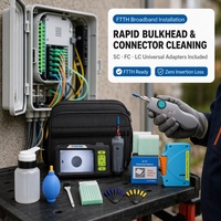 Kit de nettoyage de fibres optiques OEM ODM avec stylo de nettoyage, boîte, connecteurs FC SC ST LC, sonde d'inspection de câbles à fibres optiques