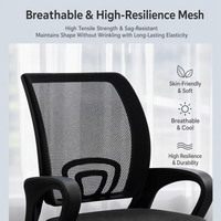 Chaise de bureau en tissu maillé respirant, pivotante et réglable, pour conférence, étude, dortoir d'étudiant, fabriquée en Chine