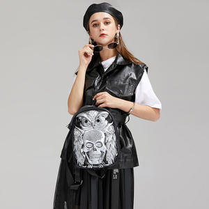 Sacs à dos 3D en relief de crâne de hibou pour femmes, sacs de voyage uniques et originaux pour femmes, sacs à main de motard, personnalité Rock Cool pour <span class=keywords><strong>ordinateur</strong></span> portable - Product Image 4