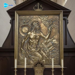 Pannello Scultura in Bronzo Personalizzato Grande con Rilievo di Figure Religiose Angelo Santo Biblico - Product Image 5