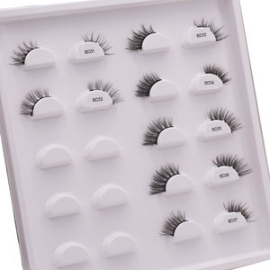 新款3D貂皮加长7对5对长半睫毛美容化妆素食纤维全条睫毛定制半睫毛 - Product Image 4