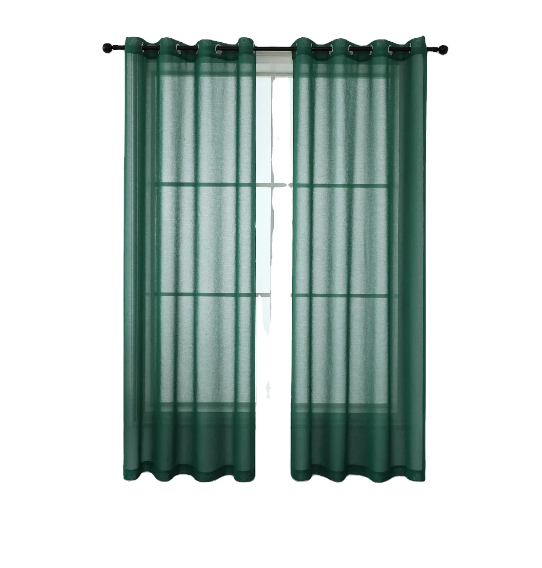 Hot Sale Cortinas Wholesale Blackout Curtain Fabric Ready Made Cloth dark green Curtains Modern For The Living Room