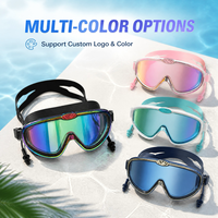 Gafas de Natación para Niños XIALE, Lentes de Espejo Antivaho, Sello de Silicona Suave, Correa Ajustable, Tapones para los Oídos, Estuche Protector, Color y Logotipo Personalizables