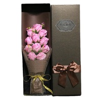 Boîte cadeau de 11 roses en savon, fleurs artificielles - pour le festival Qixi, la Saint-Valentin, Noël, un anniversaire, un mariage ; cadeau créatif