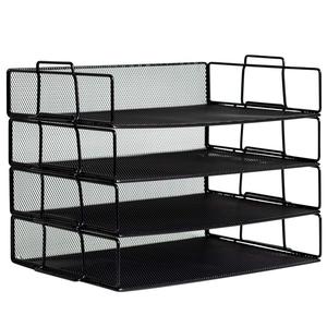 Máy Tính Để Bàn Thư Khay Tập Tin Tổ Chức Sorter Bàn Tài Liệu Tổ Chức Khay Kệ Tạp Chí Chủ <span class=keywords><strong>4</strong></span> <span class=keywords><strong>Tier</strong></span> Stackable Heavy Duty Kim Loại - Product Image 2