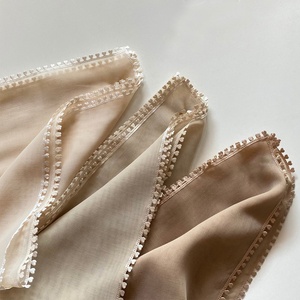 Voile carré en coton <span class=keywords><strong>japonais</strong></span> 110*110cm, Tudung Bawal, avec broderie Love au <span class=keywords><strong>crochet</strong></span> et bordure Sulam, nouveau hijab - Product Image 1