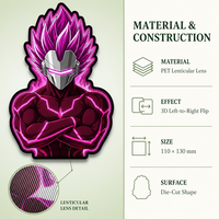 Pegatinas Holográficas de Dibujos Animados que Cambian de Color, Pegatinas 3D Dinámicas de Anime, Impermeables, de Material PET para Autos y Laptops