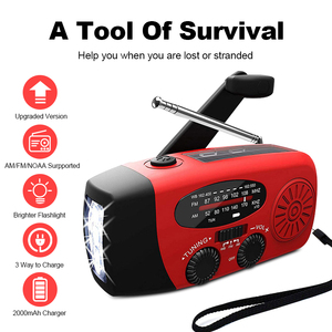 Nuevo Radio Solar de Silicio Amorfo con Manivela, Resistente a Salpicaduras, Radio Meteorológica, Banco de Energía de Gran Capacidad, Radio de Emergencia - Product Image 2