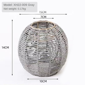 Lámpara de araña tejida de papel rectangular hecha a mano, decoración creativa de iluminación de viento para jardín, pantalla tejida de papel de viento con borde cruzado - Product Image 3