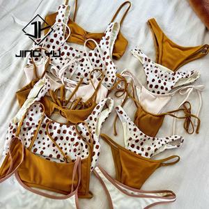 2025 Manufacturer Hawaiian Reversible Swimwear Custom Printed Textured Eco Fabric Textured Bikini Two Piece Set - Product Image 4