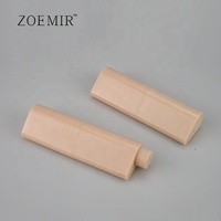 Tube vide 10g beige nude pour blush, contenant en plastique pour stick de fond de teint, tube de highlighter rotatif, emballage pour tube de rouge à lèvres triangulaire