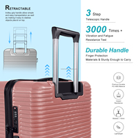 Ensemble valise 3 pièces avec logo personnalisé Bagages de voyage spinner PC + ABS Valise à roulettes rigide Bagage à main