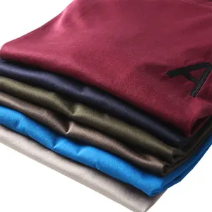 Finch garment men slim fit t-shirt embroidered logo plain mercerized cotton fabric for t-shirt