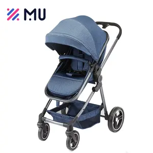 Vente en gros de landau pour bébé en aluminium pliable personnalisé de luxe poussette 3 en 1 d'avion de voyage légère avec siège auto