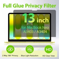 Filter Privasi Anti Intip 22.5 Derajat Perekat Penuh Bebas Gelembung Anti Silau Pelindung Layar untuk Macbook Neo 13" 2026 A3404