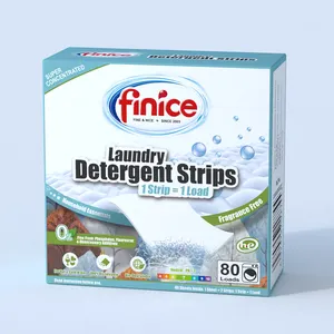 Finice น้ำยาซักผ้าแบบแถบสำหรับเครื่องทุกรุ่น,ใช้สำหรับซักผ้าไม่ทิ้งสารตกค้างง่าย