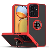 Pour Redmi 13C TPU + PC étui antichoc avec porte-anneau rotation béquille mat armure hybride housse de protection 2 en 1 coque de téléphone