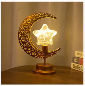 Lampe de table sphérique moderne en fer LED avec batterie amovible, lumière blanche chaude, décoration pour le Ramadan et l'Aïd - Product Image 3