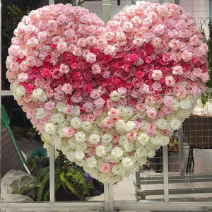 Muro de Flores en Forma de Corazón de Seda al por Mayor, Marca Jinzhuang, Fondo de Boda y Decoración de Techo, Arco de Corazón - Product Image 3