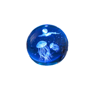 Lámpara Nocturna LED 3D de Luna y Planetas para Niños, 6CM 8CM, Carga USB, Lámpara de Mesa con Bola de Cristal, Decoración de Concha de Medusa, Regalo para Dormitorio - Product Image 6
