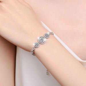 Ensemble de bijoux en argent 925, collier, boucles d'oreilles et bague en zircon rond, pour femme, mariage, fiançailles, fête, classique, plaqué rhodium, fleur - Product Image 4