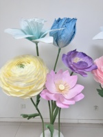 Fleurs artificielles géantes en papier de soie faites à la main, haut de gamme, personnalisées, design unique, pour événements de remise de diplômes, fête des mères, scène