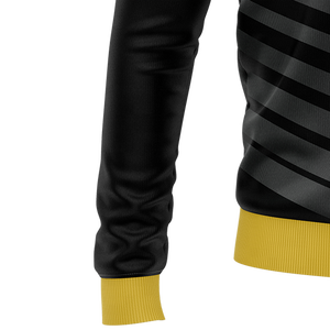 Sweat-shirt à col zippé noir et jaune personnalisé pour homme avec logo imprimé, manches longues, vêtements de sport athlétiques, haut d'entraînement OEM - Product Image 4