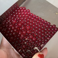 Boule de perle de rubis populaire 4mm 6mm 8mm, boule rotative 25mm en quartz