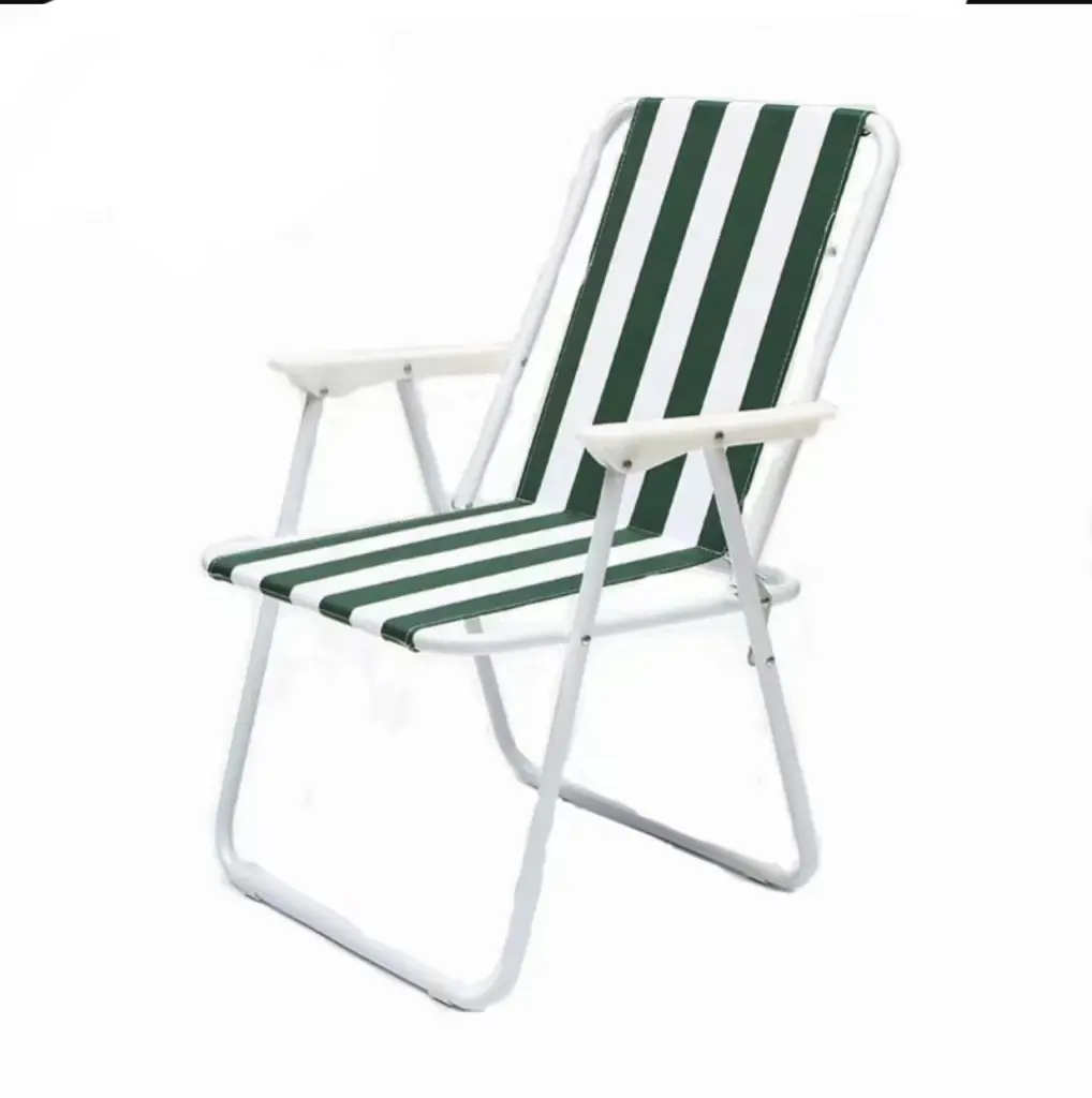 Silla de viaje al aire libre, material de acero plegable, silla de pesca reclinable plegable gruesa con respaldo