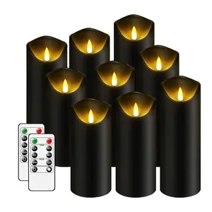 Remote Control Flameless Led Candles Black Halloween Holiday Lighting Creative Candle