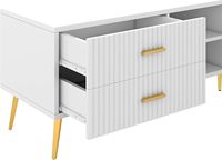 Armoire de console multimédia moderne, spacieuse et durable, 5 pieds champagne, meuble TV, table de rangement pour le salon
