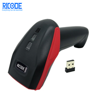 Lecteur de codes-barres laser 1D sans fil 2,4 G, portatif, longue portée, pour entrepôt, livraison express, caisse de magasin, inventaire, pistolet de numérisation
