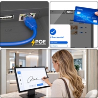 Écran d'affichage numérique mural WF2185T 15 21 32 pouces RK3568 RK3576S RK3588S2 NFC POE VESA75*75