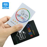 Carte NFC personnalisée en plastique imperméable sans contact, protocole ISO 14443A, puce intelligente 13,56 MHz, impression de commentaires Google